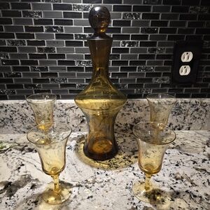 Vtg, 1970's Zbigniew Horbowy Decanter Glass Set